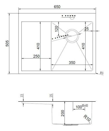 Мойка ARFEKA AF 650*505 R SATIN