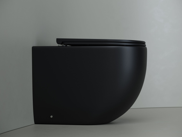 Напольный приставной унитаз Ceramicanova Metropol Rimless, Черный матовый, CN4004MB