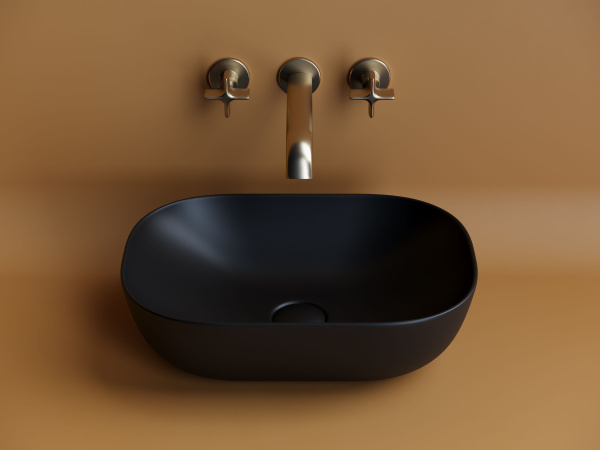 Умывальник чаша накладная прямоугольная Ceramicanova Element 455*325*135мм, Черный матовый, CN6009MB