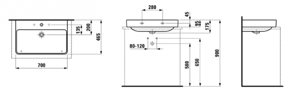 Умывальник Laufen Pro S 8169670001081 70x46x17