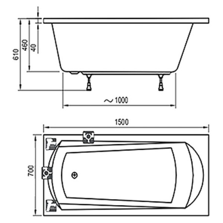 Ванна акриловая Ravak Domino 150x70