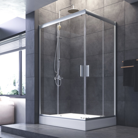 W90G-404-120290-MT Gem Twin Slide 120x90. Душевое ограждение AM.PM,120x90, профиль мат хром, стекло прозрачное