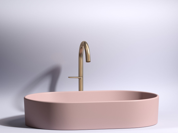 Умывальник чаша накладная овальная Ceramicanova Element 608*385*122мм, Розовый матовый, CN6048MP