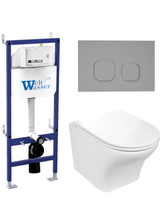 Комплект инсталляции с унитазом Weltwasser BAMBERG 460 + ODENBACH 004 GL-WT + BAMBERG CR