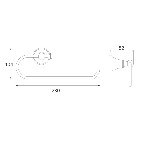 Полотенцедержатель Rose RG1906T, пепельный