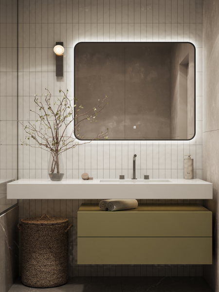 Зеркало Reflexon Night RX6151NT с фронтальной подсветкой, к/с, диммером 1000х800