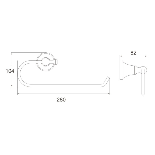 Полотенцедержатель Rose RG1906T, пепельный