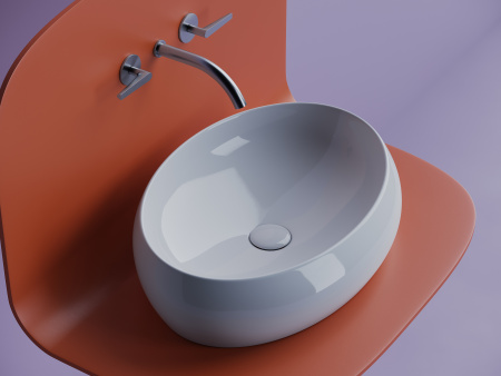 Умывальник чаша накладная овальная Ceramicanova Element 560*390*150мм, Белый, CN5033