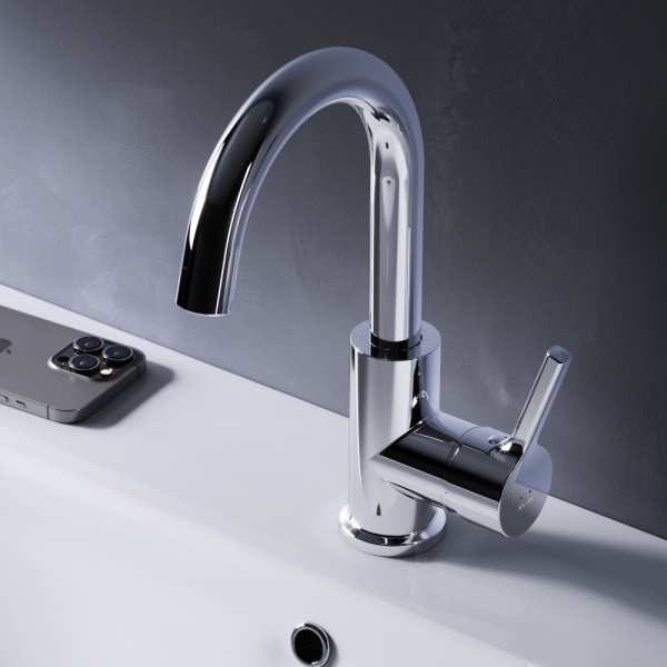 F85B02700  X-Joy S Смеситель для умывальника AM.PM с поворотным изливом, хром