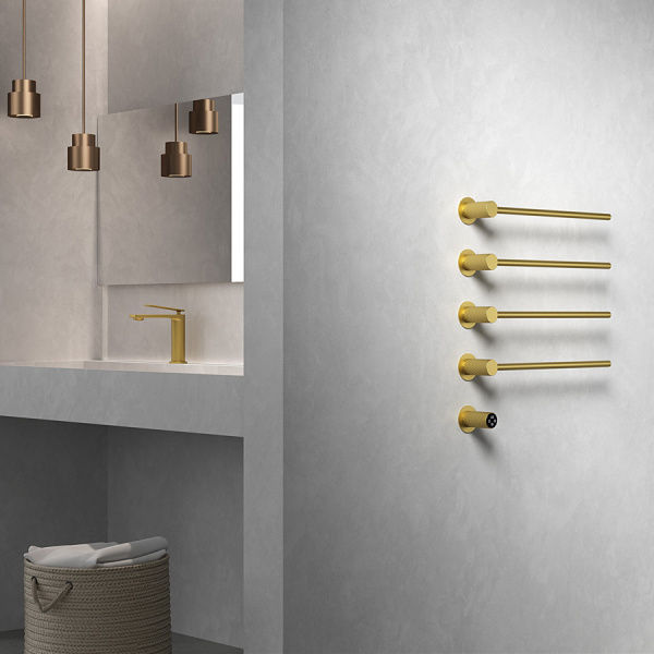 Полотенцесушитель электрический встраиваемый WONZON & WOGHAND, Брашированное золото (WW-A354-BG)