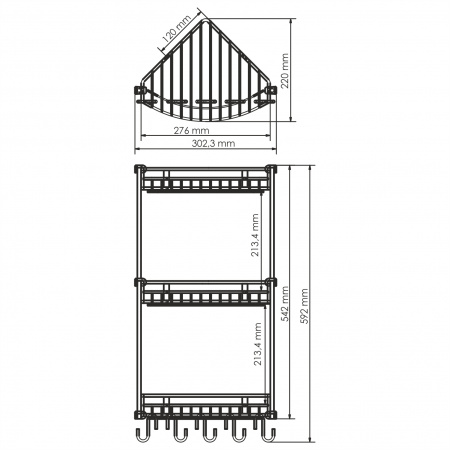 Полка металлическая тройная WasserKRAFT K-1233