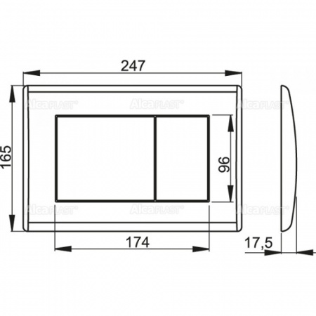 Кнопка смыва AlcaPlast M272-BL-01 глянецевый хром