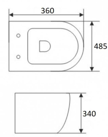 Унитаз подвесной Ceramalux B2330B