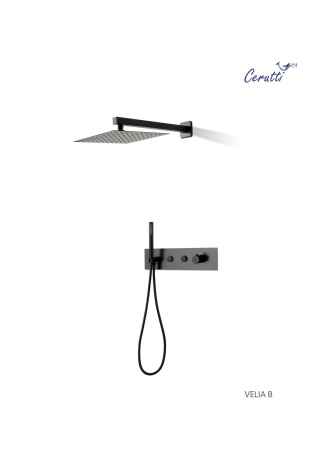 Панель VELIA B душевая встраиваемая из нержавеющей стали Ceruttispa CT10399, цвет черный
