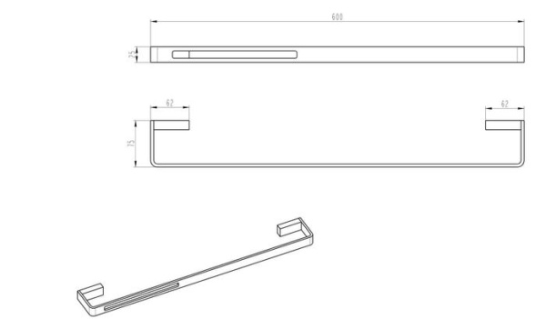 Полотенцедержатель Boheme Q 10942-G-B Черный Золото