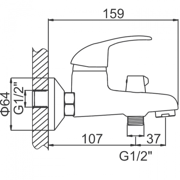 Смеситель для ванны Ledeme H15 L3015