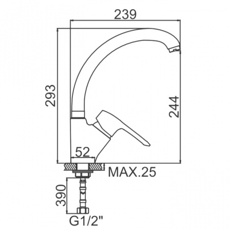 Смеситель для мойки Ledeme H25A L5925A