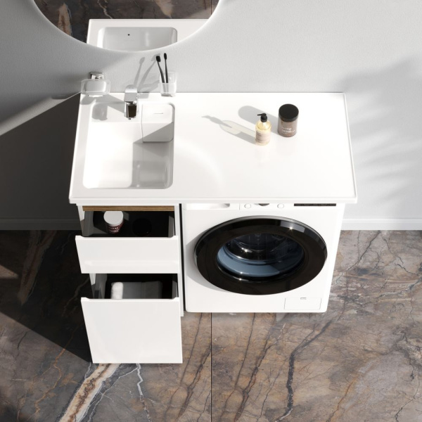 M85AFSX0402WG X-Joy База под столешницу для стиральной машины, напольная, 40 см, 2 ящика, белый глянец