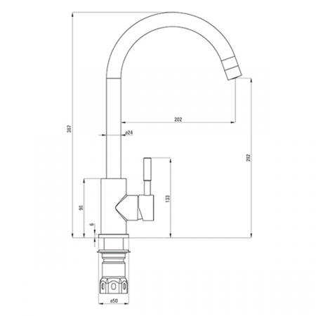 Смеситель для мойки стальной Deante Lima BBM_F62M стальной