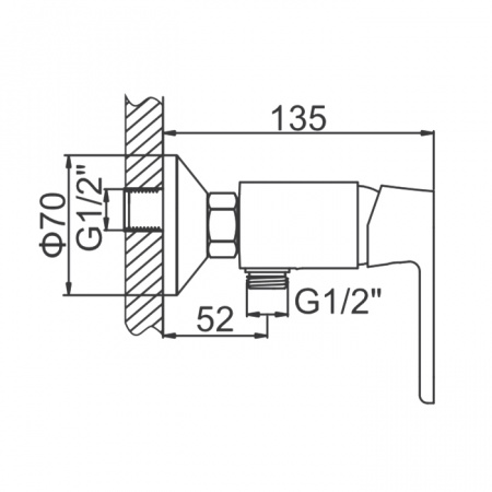 Смеситель для душа Ledeme H53W L2053W