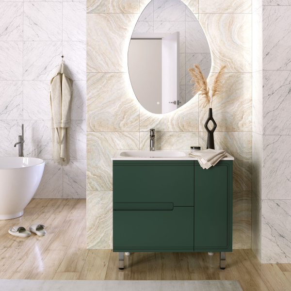 Тумба под раковину Taliente Cevia TA-MBC-90PR(L)-grigio verde 90 см подвесная