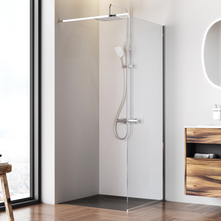 W84WI-80-F1-MTE Душевая перегородка AM.PM Func 80x200, стекло прозр. 8 мм + покрытие, профиль мат хром