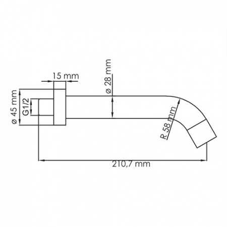 Настенный излив для ванны Wasserkraft A084