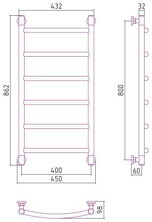 Полотенцесушитель Сунержа Галант+ 800x400 00-0200-8040