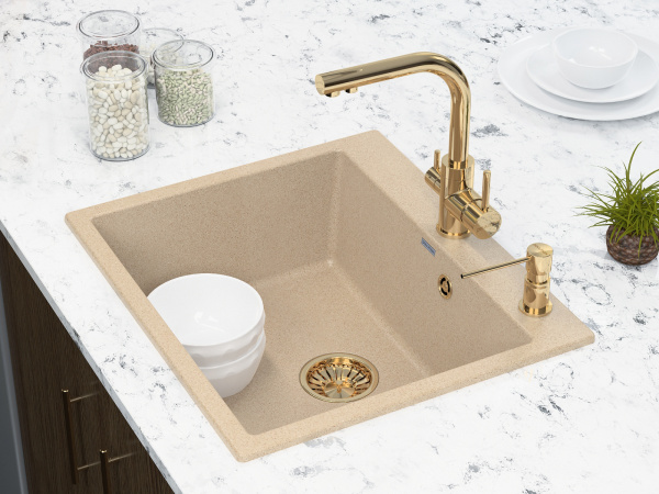 Смеситель для кухни Paulmark ESSEN Es213011-G, золото