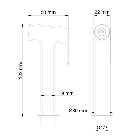 Лейка для гигиенического душа WONZON & WOGHAND, Брашированное золото (WW-88PQ02-BG)