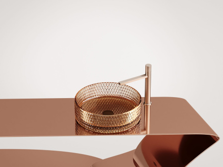 Умывальник чаша накладная круглая Ceramicanova Cristal 360*360*112мм, бежевый, CN6058