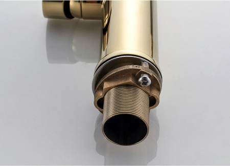 Смеситель для мойки Accoona А4890WF-1 гибкий излив с держателем, черный/золото