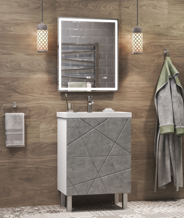 Тумба под раковину напольная VIGO Geometry tn.GEO.FOS.50.2Y бетон, 50 см