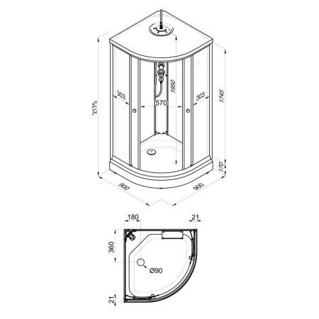 Душевая кабина Тритон Щ0000061845  Лён 90*90 А (ДН4)