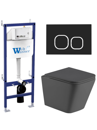 Комплект инсталляции с унитазом Weltwasser BAMBERG 460 + GELBACH 041 MT-GR + BAMBERG BL
