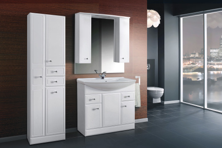 Тумба под умывальник Belux напольная Стиль 105-02, Белый глянцевый