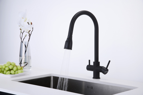 Смеситель для кухни Paulmark LANGE La214212-401, антрацит