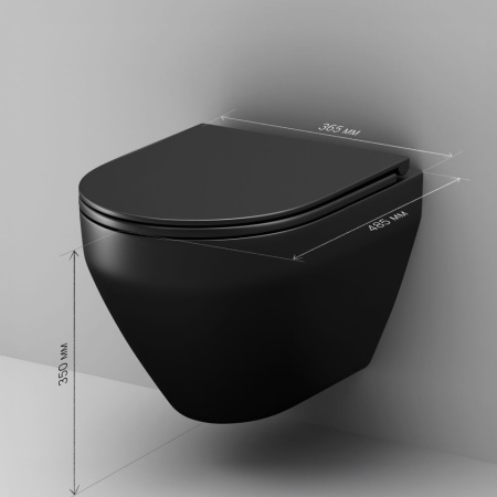 C701700MBSC Spirit V2.0 подвесной унитаз FlashClean с сиденьем микролифт, черн мат