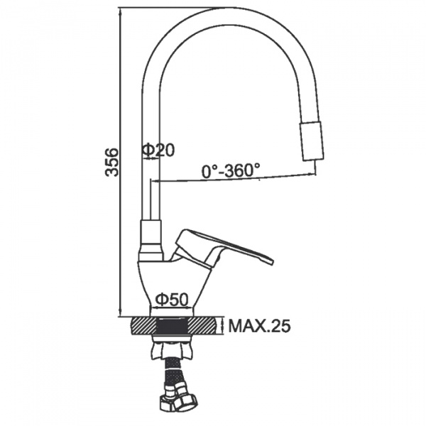 Смеситель для мойки с гибким изливом Ledeme H32 L4132-11