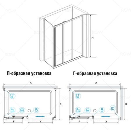 Душевой уголок RGW Classic CL-40 150х70 стекло прозрачное, 04094057-011