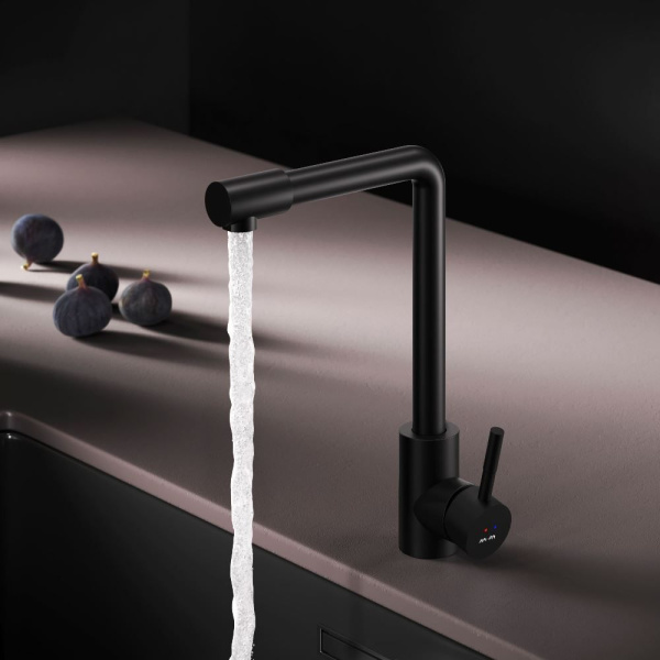 F85B05022 X-Joy S, Смеситель для кухни AM.PM с L-изливом, черный