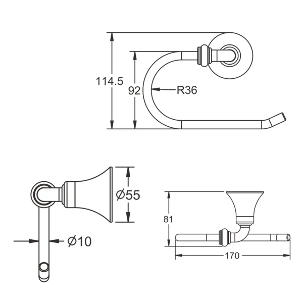 Держатель для туалетной бумаги Rose RG1205, хром