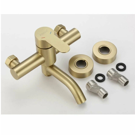 Смеситель для ванны Fmark FS8206C, матовое золото