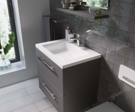 Раковина из литьевого мрамора Taliente 62 см 4627173210423 мебельная цвет белый