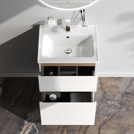 M85AFSX0552WG X-Joy База под раковину AM.PM, напольная, 55 см, 2 ящика, белый глянец