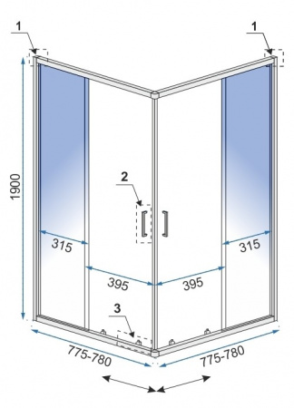 Душевой уголок Rea PUNTO 80x80 REA-K4800