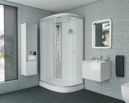 Душевая кабина Niagara Eco E120/80/13L/MT (120х80х215) низкий поддон(13см),стекло матовое,3 места