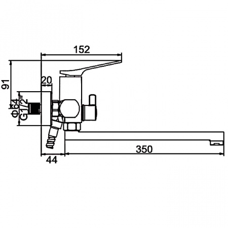 Смеситель для ванны Ledeme H75B L2275B