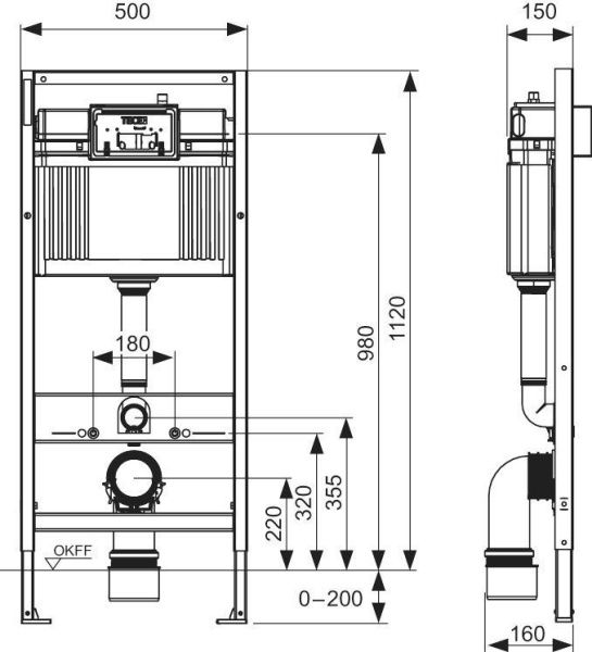 Комплект инсталляции TECEbase kit 9 400 412 кнопка хром