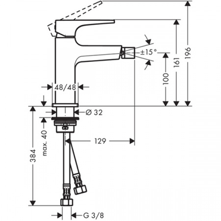 Смеситель для биде Hansgrohe Metropol 32520000